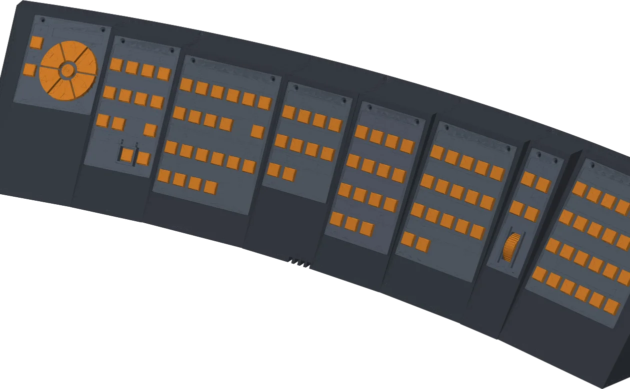 Isometric render of the Cockpit Control Panel prototype